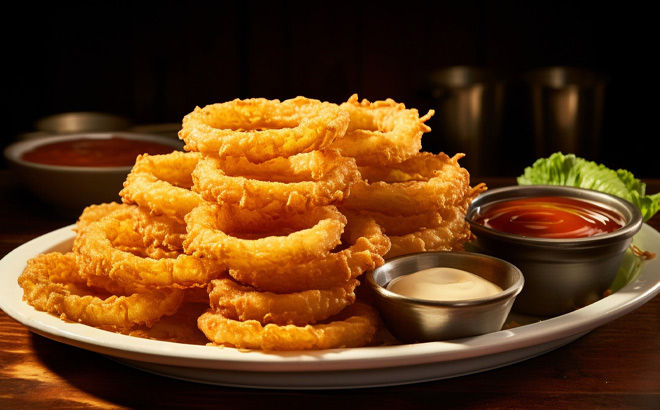 Onion Rings on Plate