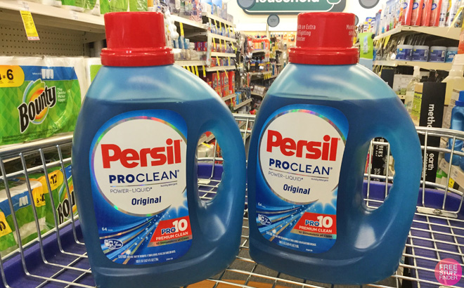 Persil Liquid Laundry Detergents on a Cart
