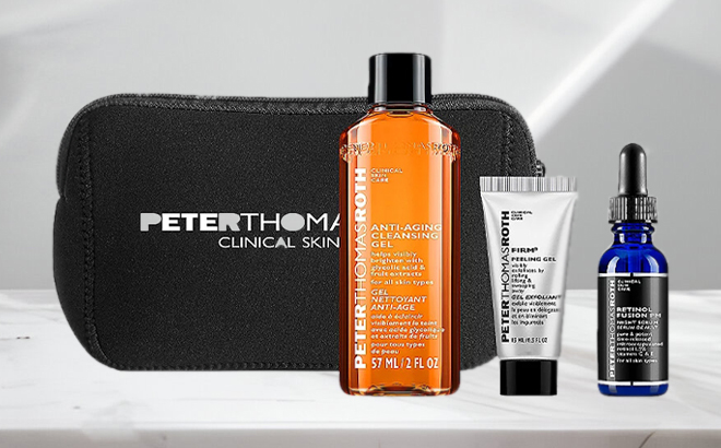 Peter Thomas Roth 3 Piece Skincare Set on a Table