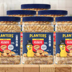 Planters Dry Roasted Peanuts 6 Pack on a Table