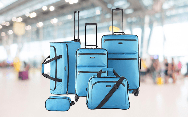 Protocol Bowden Softside 5 Piece Luggage Set in Capri Breeze