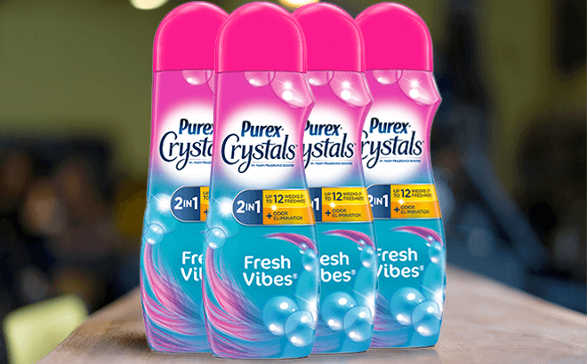 Purex Crystals in Wash Fragrance and Scent Booster Fresh Vibes 21 Ounce 4 Pack
