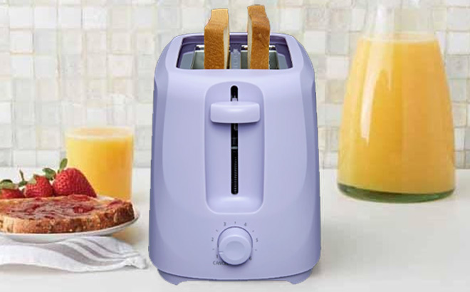 Purple Toaster on a Kitchen Countertop