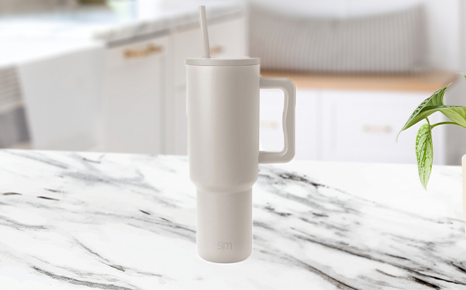 Simple Modern 40 oz Trek Tumbler Water Bottle in Almond Birch