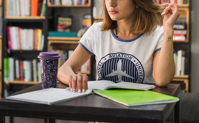 Student in the Library