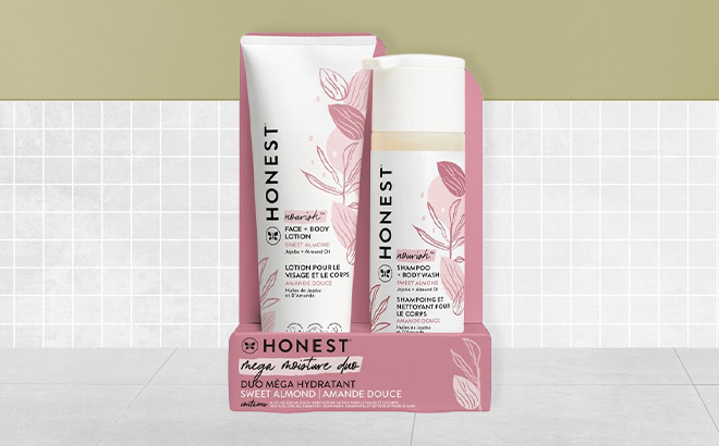The Honest Company 2 in 1 Face and Body Lotion Bundle on the Table