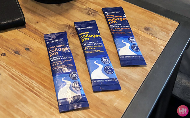 Three Collagen Sticks on a Tabletop