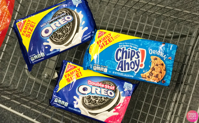 Three Packs of Nabisco Cookies Family Sizes in Cart