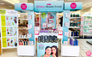 ULTA 21 Days of Beauty Event Product Stands in ULTA Store