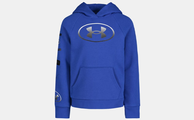 Under Armour Rival Fleece Graphics Girls Hoodie on Gray Background