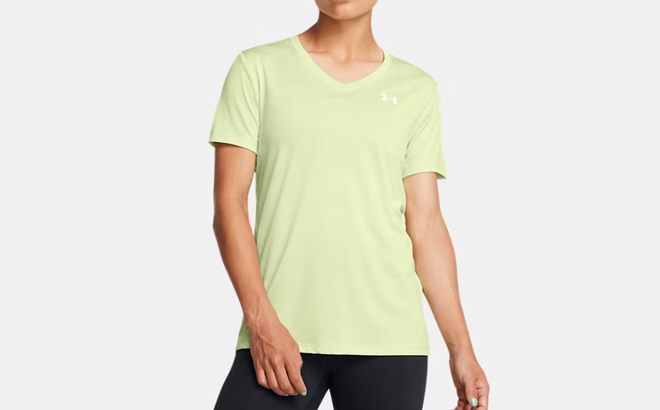 Under Armour Tech Twist Womens V Neck Short Sleeve