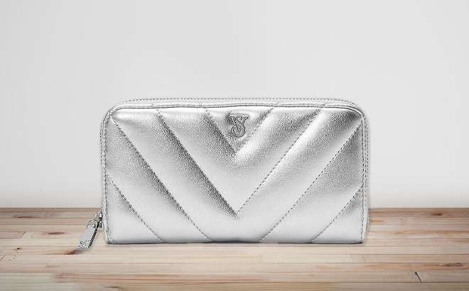 Victoria's Secret Large Wallet with Zip on a Table