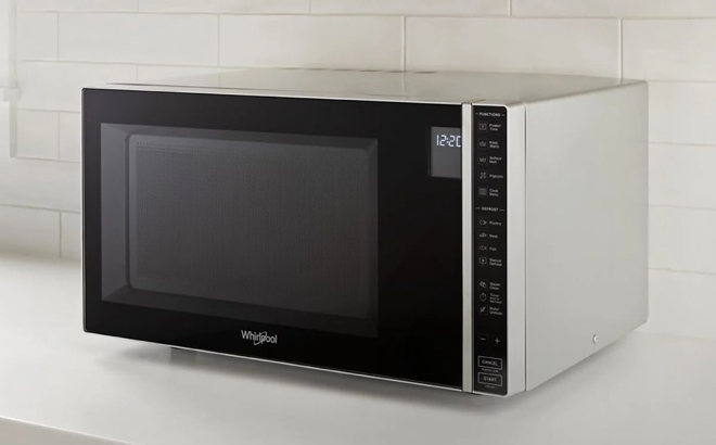 Whirlpool Microwave on a Kitchen Countertop