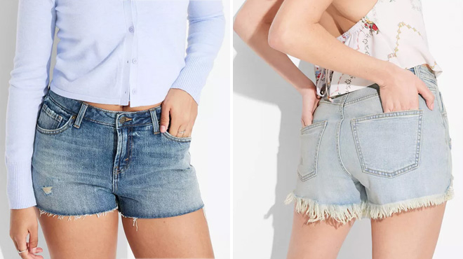 Wild Fable Womens Mid Rise EasyRigid Cut Off Denim Shorts