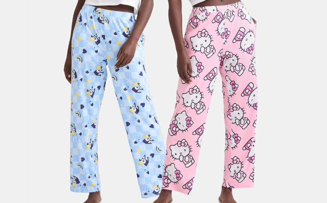 Woman Wearing Character Pajama Pants