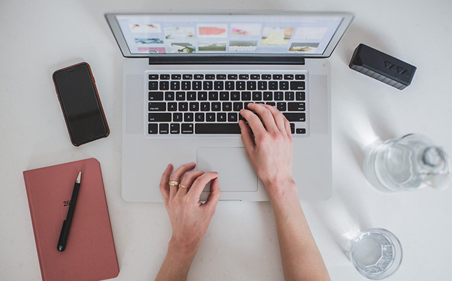 Woman Working on a Laptop